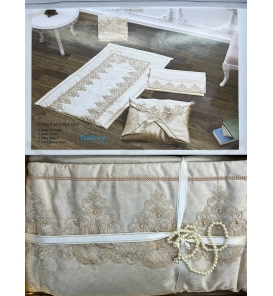 ALMİLA HOME Seccade Almila Mihrişah Seccade Seti Kapiçino 65X117