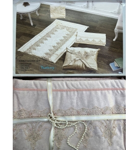 ALMİLA HOME Seccade Almila Mihrişah Seccade Seti Pudra 65X117