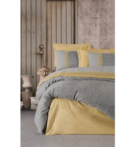 İndirimli Nevresim Takımları Cotton Box Hazel Hardal Rengi Çift Kişilik Nevresim Takımı