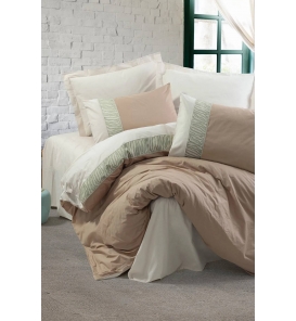 İndirimli Nevresim Takımları Cotton Box Brode Nakışlı Beldon Vİzon Çift K. Nevresim Tk.
