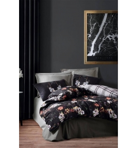 İndirimli Nevresim Takımları Cotton Box Masculine Alanis Gri Çift Kişilik Nevresim Takımı