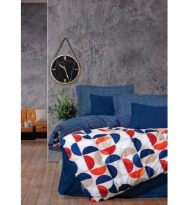 İndirimli Nevresim Takımları Cotton Box Modern Ring Mavi Çift Kişilik Nevresim Takımı
