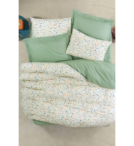İndirimli Nevresim Takımları Cotton Box Petite Lola Yeşil Çift Kişilik Nevresim Takımı
