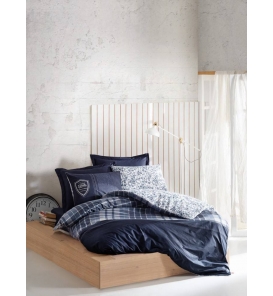 İndirimli Nevresim Takımları Cotton Box Masculine Pablo Lacivert Çift K. Nevresim Tk.