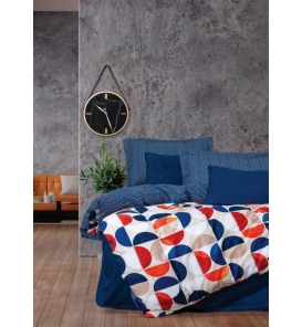 İndirimli Nevresim Takımları Cotton Box Modern Ring Mavi Tek Kişilik Nevresim Takımı