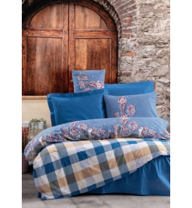 İndirimli Nevresim Takımları Cotton Box Alaçatı Galano Lacivert Çift Kişilik Nevresim Tk.