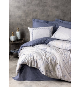 İndirimli Nevresim Takımları Cotton Box Modeline Nitsa Lacivert Çift Kişilik Nevresim Tk.