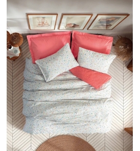 İndirimli Nevresim Takımları Cotton Box Petite Messy Mercan Tek Kişilik Nevresim Tk.