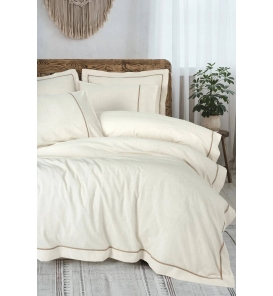 İndirimli Nevresim Takımları Cotton Box Inborn Banded Kahve Çift Kişilik Nevresim Tk.