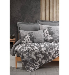 Ev Tekstili Cotton Box Dual Lunt Antrasit Çift Kişilik Nevresim Takımı