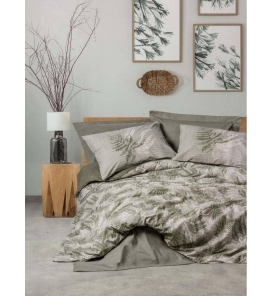 İndirimli Nevresim Takımları Cotton Box Dual Frond Haki Çift Kişililk Nevresim Takımı