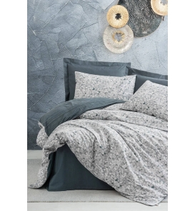 İndirimli Nevresim Takımları Cotton Box Minimal Molly Antrasit Tek Kişilik Nevresim Tk.