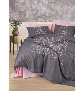 İndirimli Nevresim Takımları Cotton Box Brode Nakışlı Primula Pembe Çift K. Nevresim Tk.