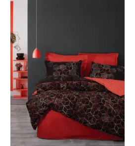 İndirimli Nevresim Takımları Cotton Box Dark Cubo Kiremit Tek Kişilik Nevresim Takımı