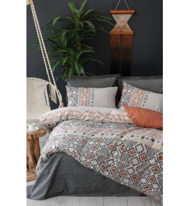İndirimli Nevresim Takımları Cotton Box Ethnic Vita Gri Çift Kişilik Nevresim Takımı