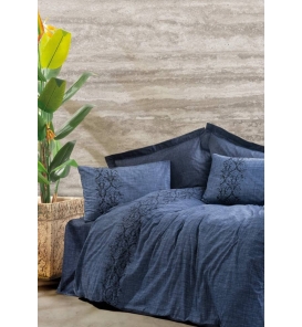İndirimli Nevresim Takımları Cotton Box Plain Sooty Denim Çift Kişilik Nevresim Takımı