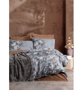 İndirimli Nevresim Takımları Cotton Box Trim Smooth Antrasit Battaniyeli Nevresim Tk.