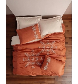 İndirimli Nevresim Takımları Cotton Box Brode Nakışlı Tiva Bej Çift Kişilik Nevresim Tk.