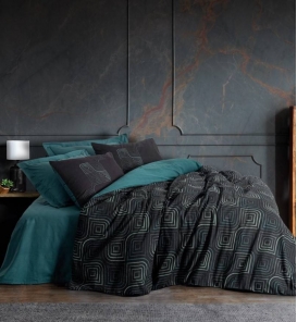 İndirimli Nevresim Takımları Cotton Box Dark Noche Petrol Tek Kişilik Nevresim Takımı