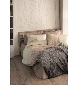 İndirimli Nevresim Takımları Cotton Box Dual Lindon Bej Çift Kişilik Nevresim Takımı