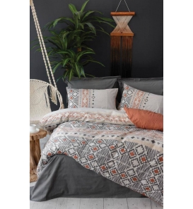 İndirimli Nevresim Takımları Cotton Box Ethnic Vita Gri Tek Kişilik Nevresim Takımı