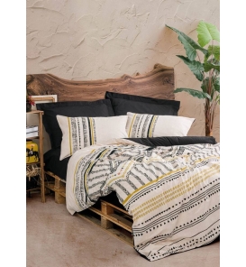 İndirimli Nevresim Takımları Cotton Box Ethnic Elvira Siyah Çift Kişilik Nevresim Takımı
