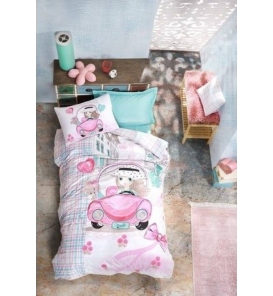 İndirimli Nevresim Takımları Cotton Box Junior Paris Love Pembe Tek Kişilik Nevresim Tk.