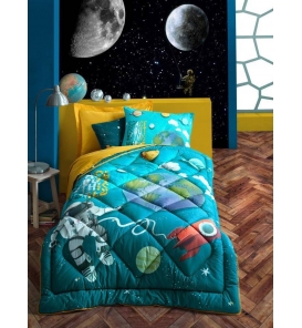 İndirimli Nevresim Takımları Cotton Box Junior Little Astronaut Turkuaz T.K. Nevresim Tk.