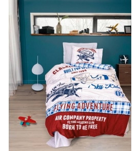 İndirimli Nevresim Takımları Cotton Box Junior Flying Gri Tek Kişilik Nevresim Takımı