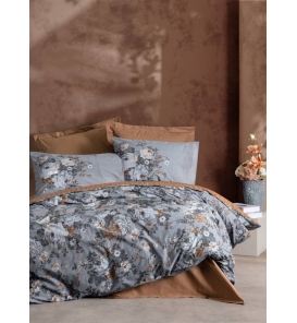 İndirimli Nevresim Takımları Cotton Box Modeline Lenora Kahve Çift Kişilik Nevresim Tk.