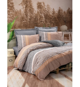 İndirimli Nevresim Takımları Cotton Box Toprak Vertu Antrasit Tek Kişilik Nevresim Tk.