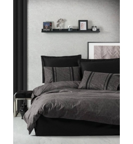 İndirimli Nevresim Takımları Cotton Box Plain Bitter Antrasit Çift Kişilik Nevresim Tk.