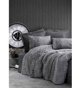 İndirimli Nevresim Takımları Cotton Box Plain Sooty Gri Çift Kişilik Nevresim Takımı