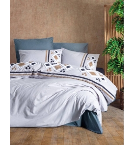 İndirimli Nevresim Takımları Cotton Box Puff Nakışlı Stesso Gri Çift K. Nevresim Tk.