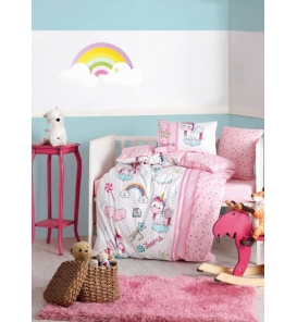İndirimli Nevresim Takımları Cotton Box Baby Unicorn Pembe Nevresim Takımı