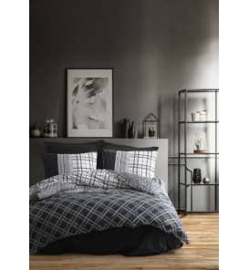 İndirimli Nevresim Takımları Cotton Box Masculine Carlos Siyah Çift Kişilik Nevresim Tk.