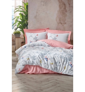 İndirimli Nevresim Takımları Cotton Box Modeline Cathi Somon Çift Kişilik Nevresim Tk.