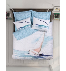 İndirimli Nevresim Takımları Cotton Box Maritime Yacht Mavi Tek Kişilik Nevresim Takımı