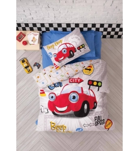 İndirimli Nevresim Takımları Cotton Box Junior Beep Beep KIrmızı Tek Kişilik Nevresim Tk.