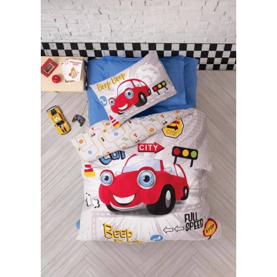 İndirimli Nevresim Takımları Cotton Box Junior Beep Beep KIrmızı Tek Kişilik Nevresim Tk.