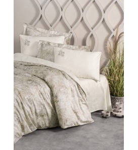 İndirimli Nevresim Takımları Cotton Box Elite Saten Beatrix Bej Nevresim Takımı