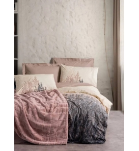 İndirimli Nevresim Takımları Cotton Box TrimSmooth Pudra Battaniyeli Nevresim Takımı