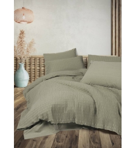 İndirimli Nevresim Takımları Cotton Box Liny Sungai Yeşil Çift Kişilik Nevresim Takımı