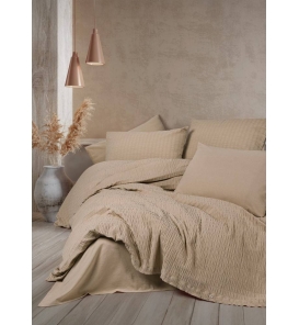 İndirimli Nevresim Takımları Cotton Box Liny Sungai Somon Çift Kişilik Nevresim takımı