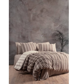 İndirimli Nevresim Takımları Cotton Box Smooth Jamira Kahve Çift Kişilik Nevresim Tk.