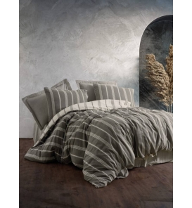 İndirimli Nevresim Takımları Cotton Box Smooth Jamira Haki Çift Kişilik Nevresim Takımı