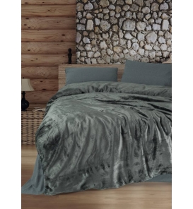 İndirimli Nevresim Takımları Cotton Box Velvet Flossy Gri Çift Kişilik Nevresim Takımı