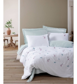 İndirimli Nevresim Takımları Cotton Box Brode Saten Ella Mint Nevresim Takımı