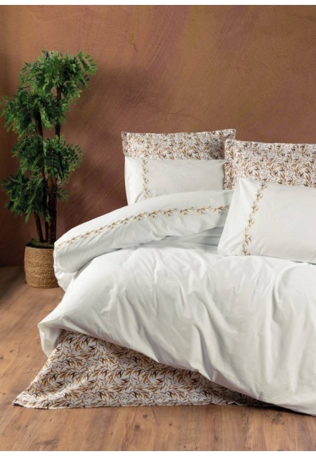 İndirimli Nevresim Takımları Cotton Box Majestic Polite Tarçın Çift Kişilik Nevresim Tk.