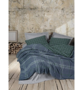 İndirimli Nevresim Takımları Cotton Box Naturforce İsola Mavi Tek Kişilik Nevresim Tk.